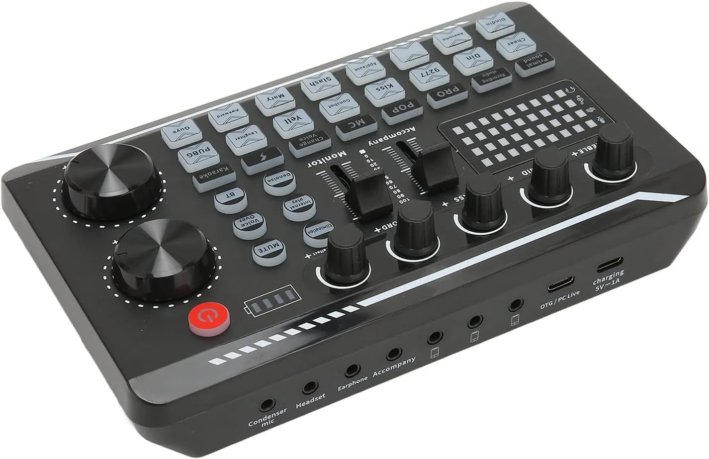 کارت صدای زنده F998، رابط صوتی پادکست با افکت های میکسر DJ، تغییر دهنده صدا با افکت صوتی برای پخش زنده کارائوکه Tiktok YouTube