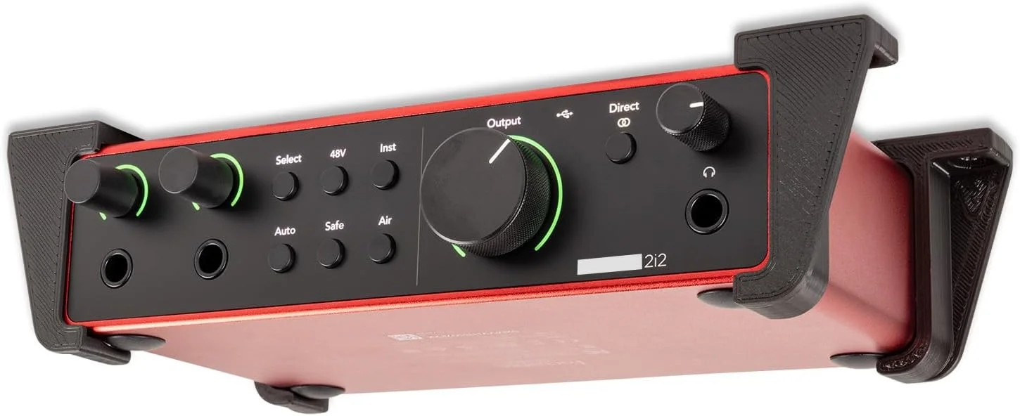 نگهدارنده رومیزی TuneGrip برای Focusrite Scarlett 2i2 نسل 4، مشکی - یک خانه با ابعاد عالی، قوی و ایمن برای رابط صوتی شما، ساخت بریتانیا