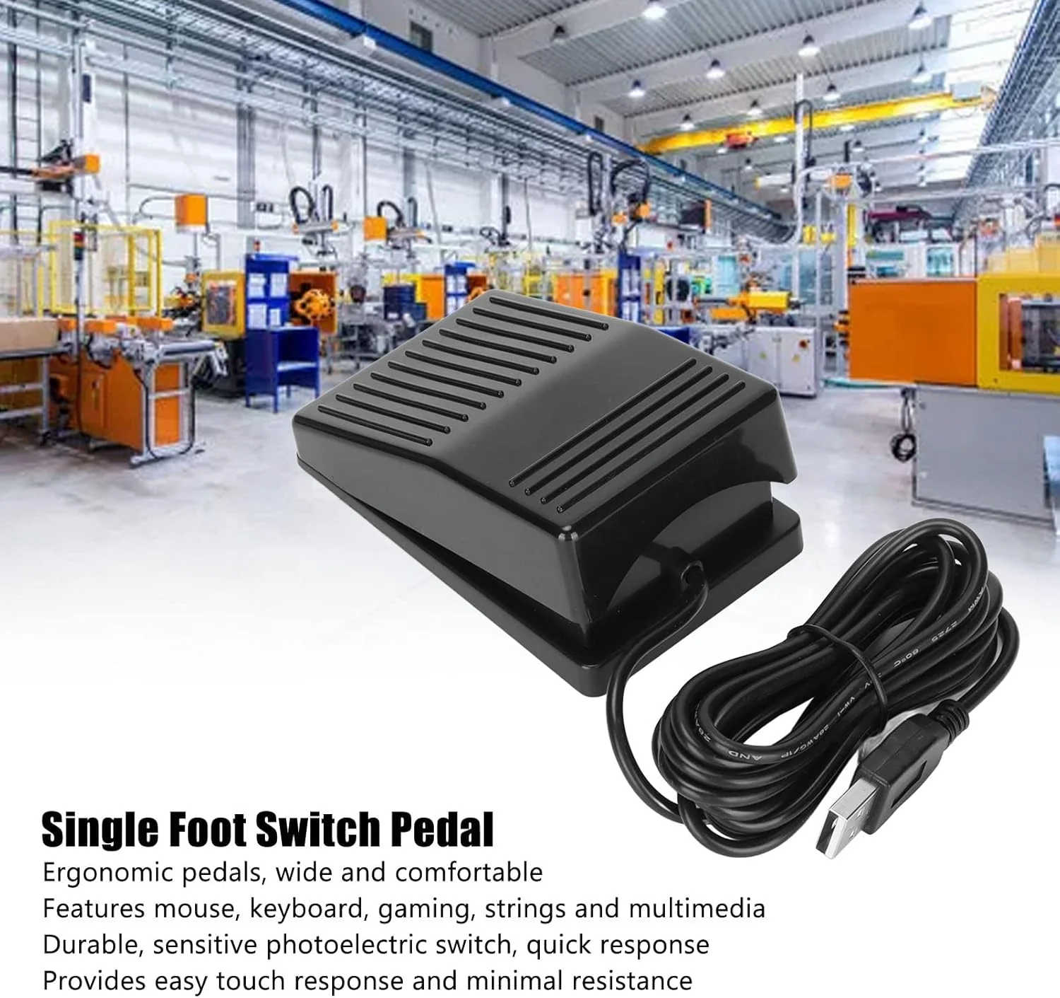 پدال سوئیچ پایی USB Septpenta، سوئیچ پایی USB چند منظوره سفارشی، سوئیچ فوتوالکتریک، طراحی ارگونومیک برای تنظیمات کلیدهای رونویسی زوم بازی