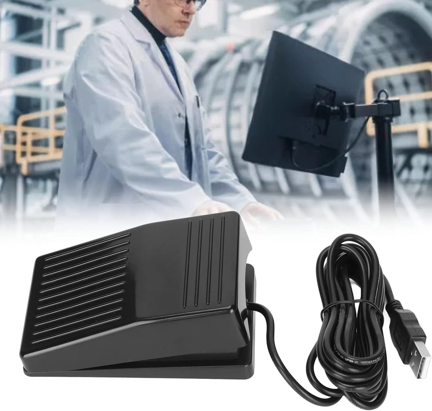 پدال سوئیچ پایی USB Septpenta، سوئیچ پایی USB چند منظوره سفارشی، سوئیچ فوتوالکتریک، طراحی ارگونومیک برای تنظیمات کلیدهای رونویسی زوم بازی