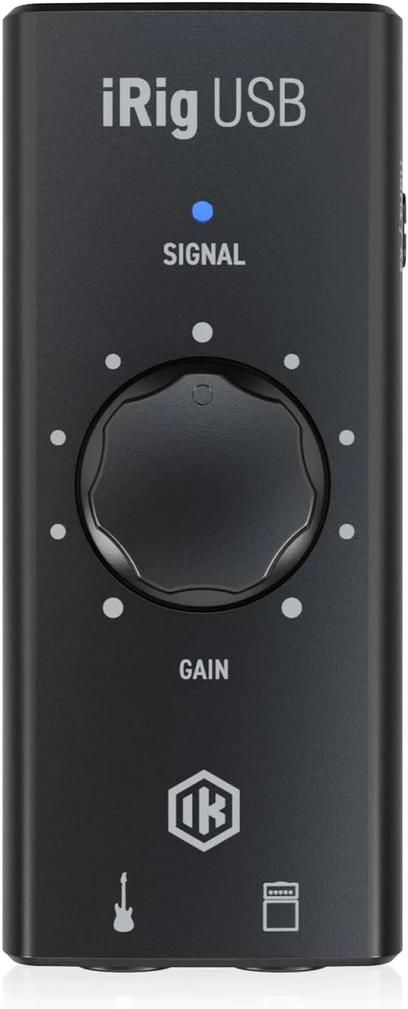 اینترفیس صوتی گیتار IK Multimedia iRig USB USB-C برای MAC و PC (انتقال صوتی با وضوح بالا، خروجی AMP با دو حالت FX/Thru، کنترل تقویت ورودی، شامل برنامه IK و بسته نرم افزاری)