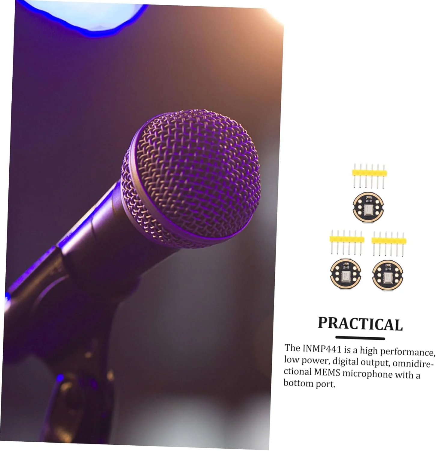 ماژول میکروفون اومنی دایرکشنال حرفه ای با دقت بالا، پاسخ فرکانسی پهن باند تخت، مصرف انرژی کم، عملکرد پایدار Khz سازگار با لحیم کاری Reflow