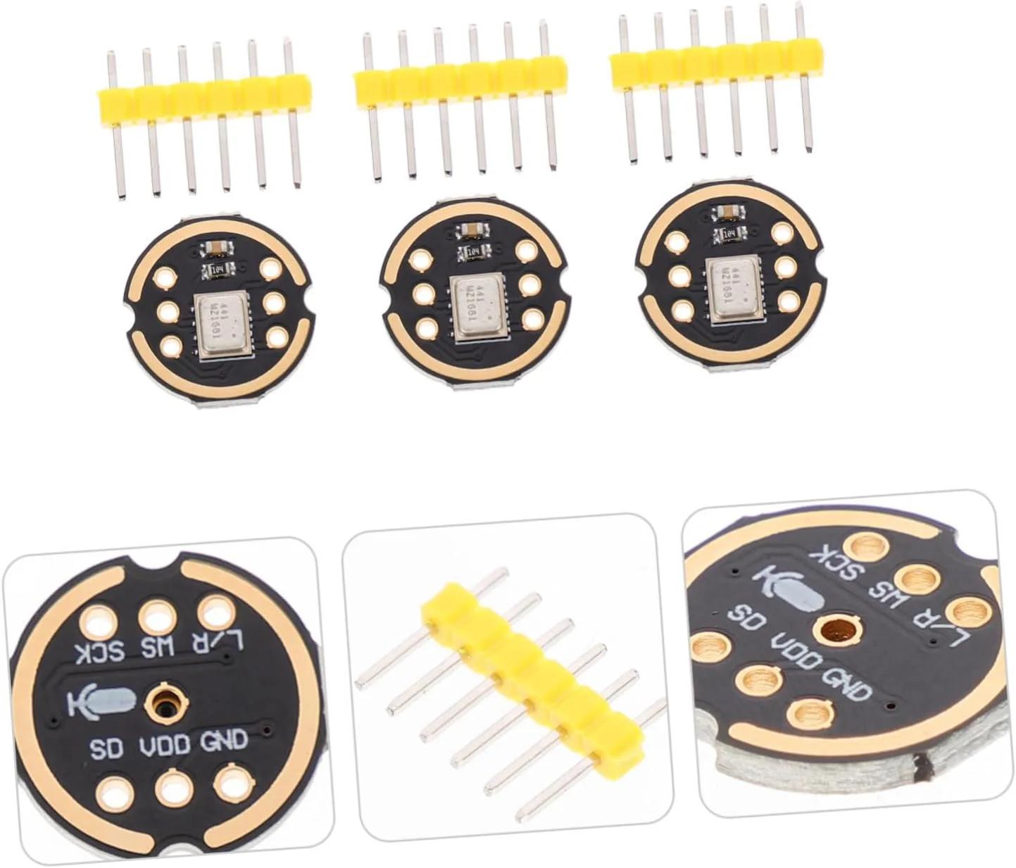 مجموعه 3 عددی ماژول میکروفون همه جهته با رابط I2S، دقت بالا و مصرف انرژی پایین، سازگار با ESP32 برای ضبط صدای حرفه ای