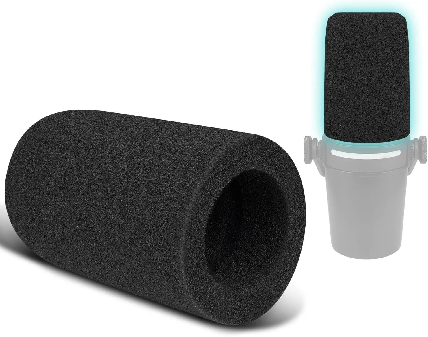 SOULWIT دو عدد فیلتر پاپ میکروفون برای میکروفون‌های داینامیک پادکست Shure MV7+، محافظ فوم میکروفون، محافظ باد