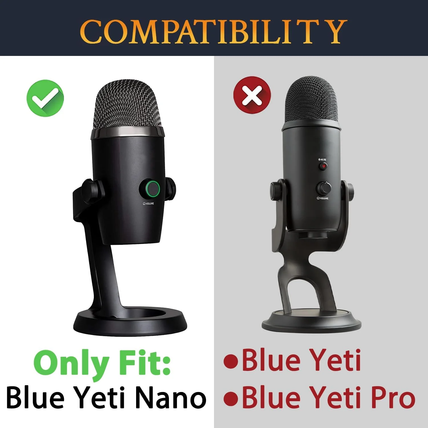 SOULWIT دو عدد فیلتر پاپ میکروفون برای Logitech برای Creators Blue Yeti Nano USB، محافظ فوم میکروفون پوشش بادگیر