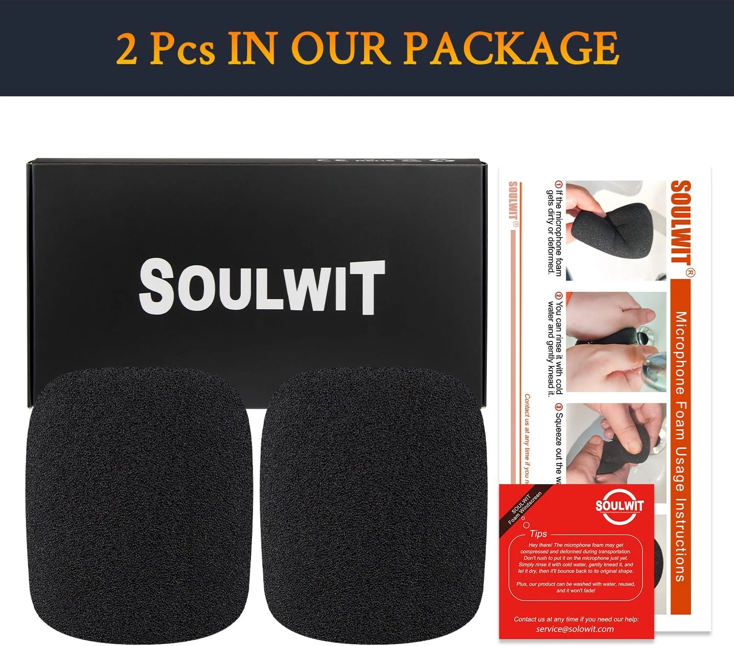 SOULWIT دو عدد فیلتر پاپ میکروفون برای HyperX SoloCast، محافظ میکروفون روکش فوم ضد باد