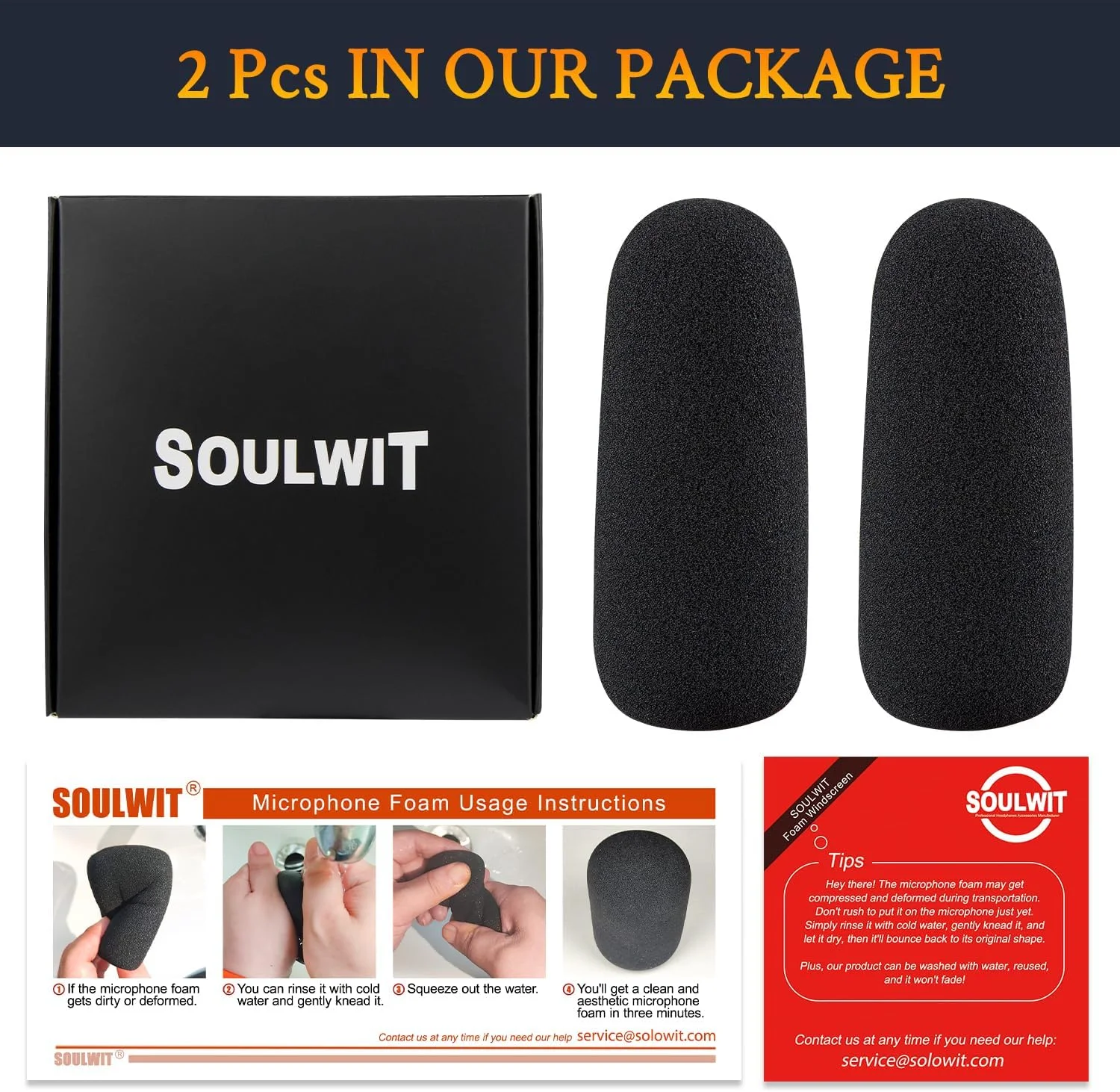 فیلتر پاپ میکروفون SOULWIT بسته 2 عددی برای میکروفون های VideoMic NTG، محافظ فوم میکروفون، محافظ باد