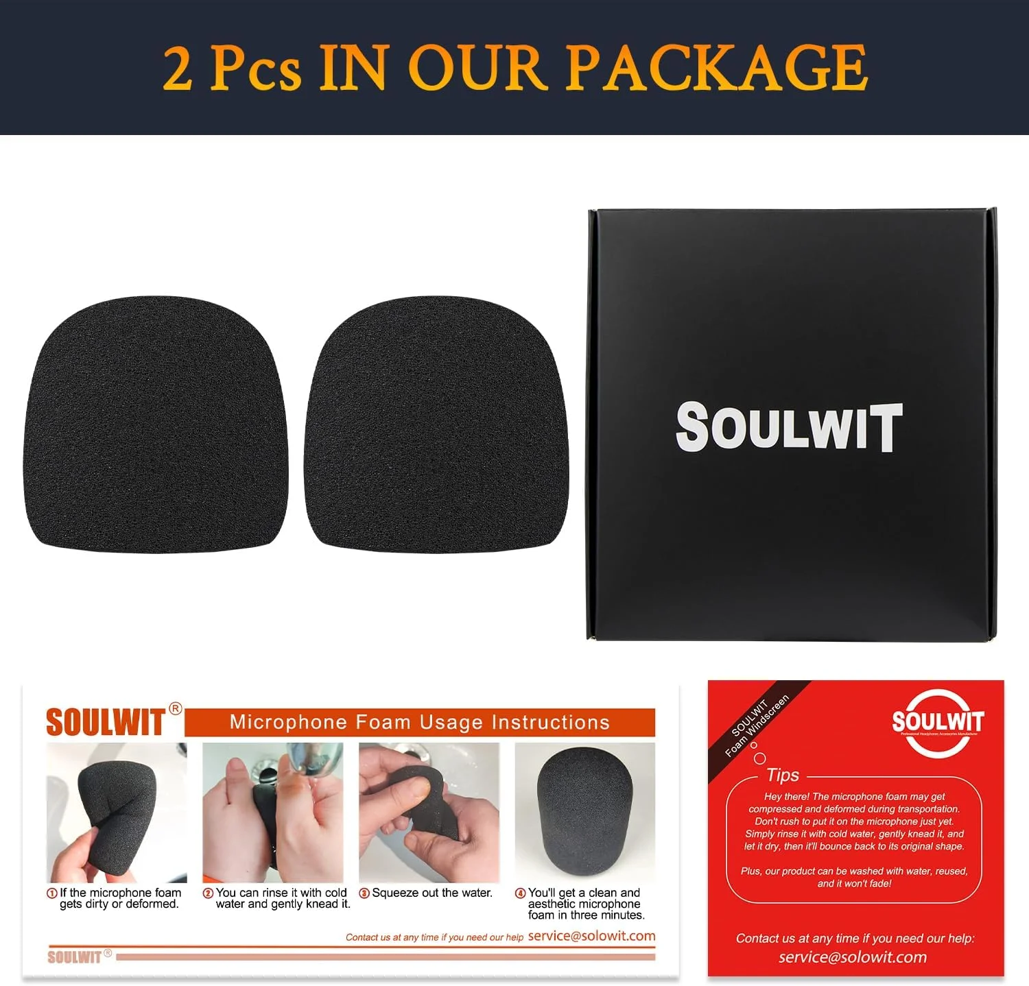 SOULWIT دو عدد فیلتر پاپ میکروفون برای Logitech برای Creators Blue Yeti Nano USB، محافظ فوم میکروفون پوشش بادگیر