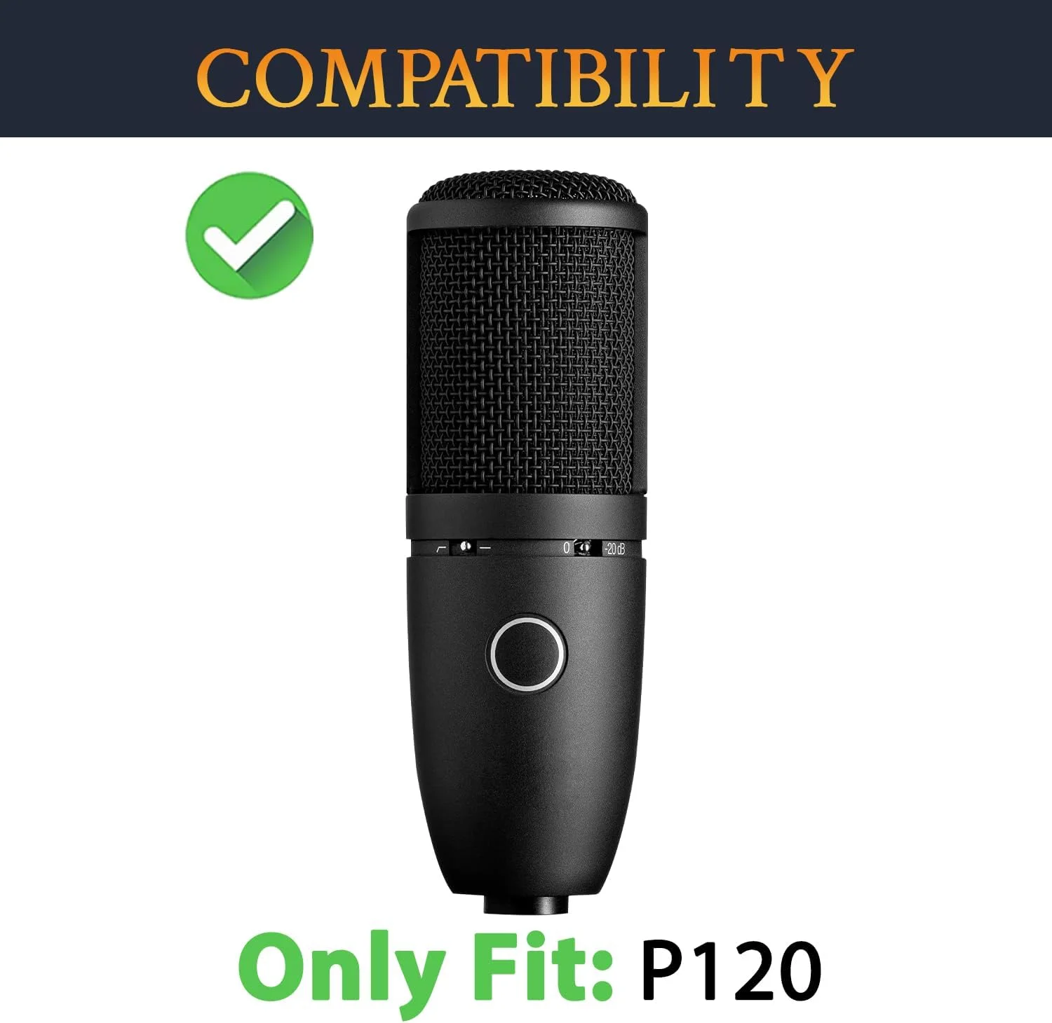 SOULWIT دو عدد فیلتر پاپ میکروفون برای AKG P120 Studio Condenser، محافظ اسفنجی میکروفون روکش بادگیر