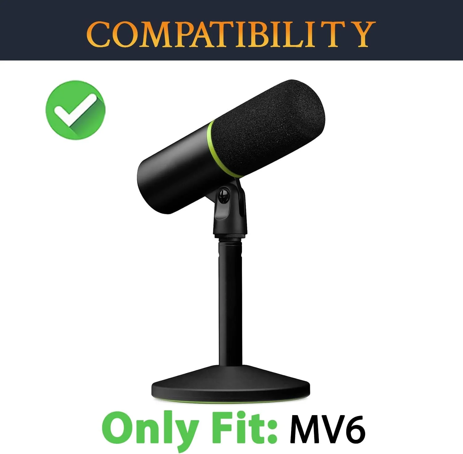 SOULWIT دو عدد فیلتر پاپ میکروفون برای Shure MV6، محافظ فوم پوشش میکروفون ضد باد