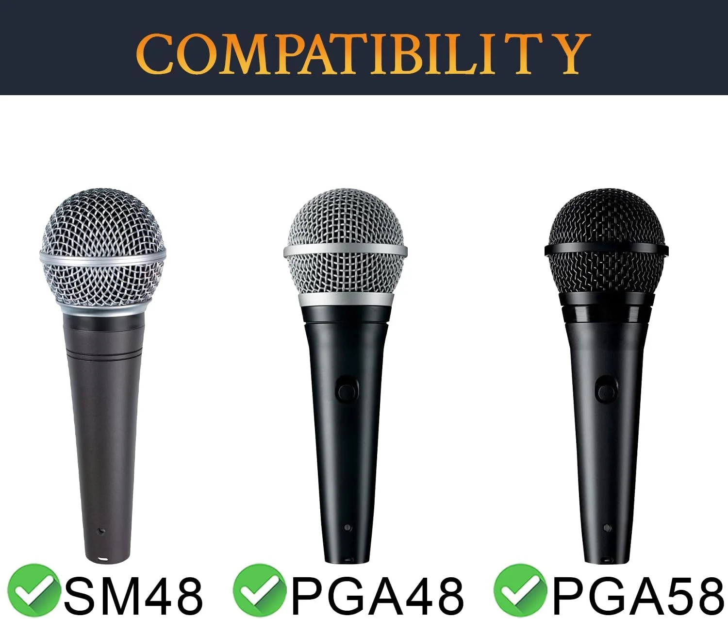 SOULWIT فیلتر پاپ میکروفون 4 عددی برای Shure SM48/PGA48/PGA58، محافظ فوم میکروفون، ضد باد