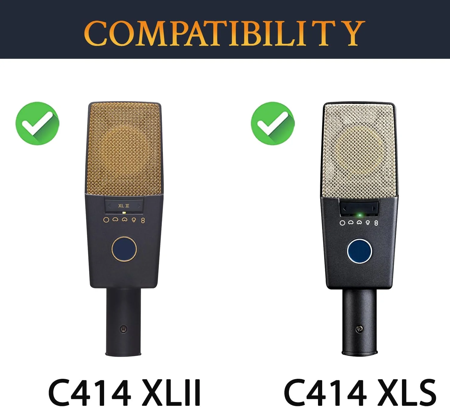 فیلتر پاپ میکروفون SOULWIT، مناسب برای میکروفون های کاندنسر AKG Pro Audio C414 XLII/XLS، محافظ فوم میکروفون، ضد باد، 2 عدد