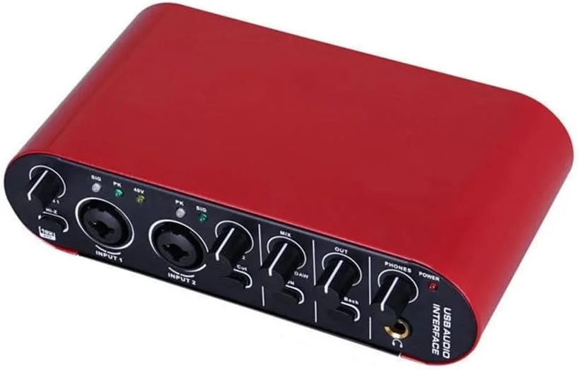 اینترفیس صوتی USB 24 بیتی، ایده آل برای نوازندگان گیتار، خوانندگان، پادکسترها یا تهیه کنندگان برای استودیوهای ضبط گیتار