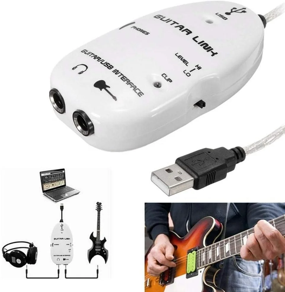 کابل اتصال رابط USB گیتار 16 بیتی 44.1 کیلوهرتز 48 کیلوهرتز، آداپتور اتصال صوتی برای کامپیوتر/رایانه شخصی