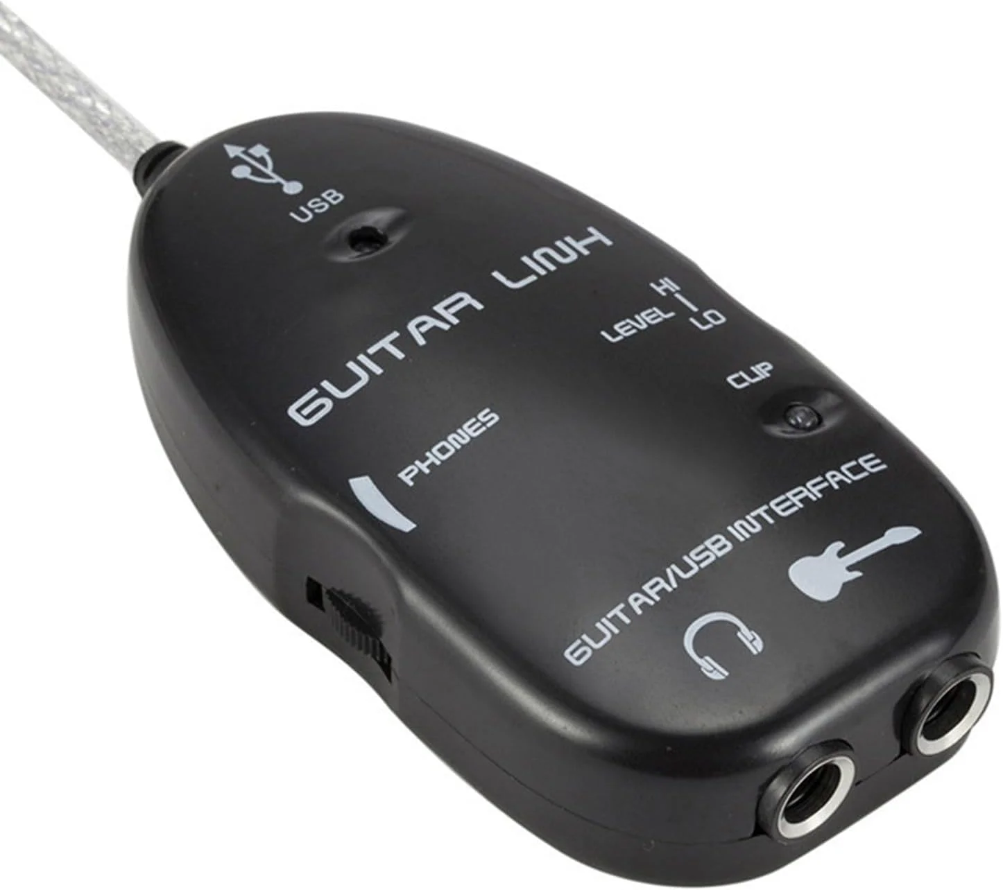 Brrnoo رابط USB -Audio، آداپتور کابل اتصال گیتار به رابط USB رابط صوتی گیتار با ضبط کننده اتصال برای کامپیوتر (مشکی)