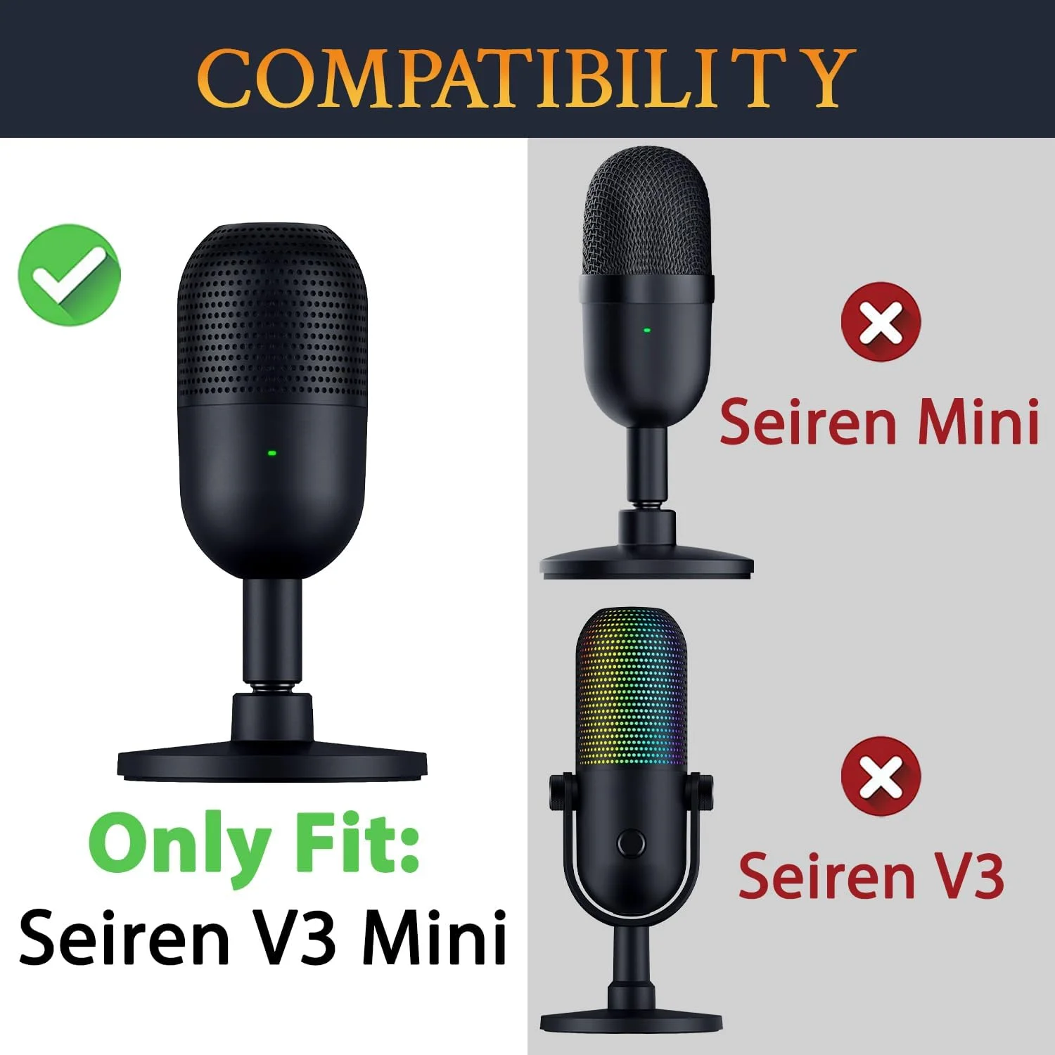 SOULWIT دو عدد فیلتر پاپ میکروفون برای Razer Seiren V3 Mini، محافظ فوم میکروفون، پوشش ضد باد