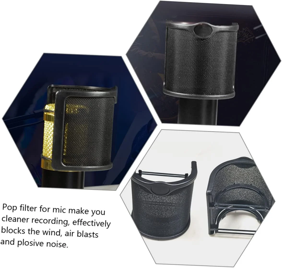 فیلتر توری فلزی ifundom برای میکروفون، محافظ باد دستی میکروفون برای ضبط صدا، عایق صدا و کاهش نویز مناسب برای آواز و ضبط صدا