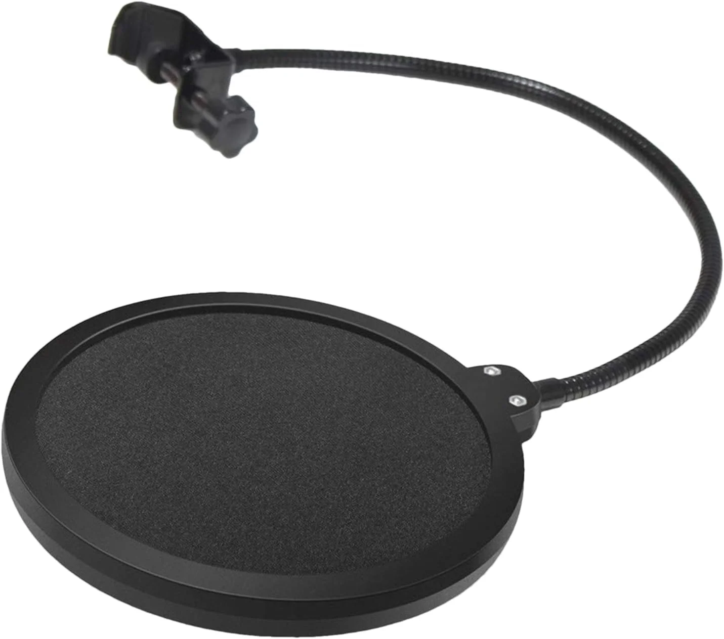 پاپ فیلتر میکروفون، فیلتر پاپ میکروفون - محافظ باد حرفه ای میکروفون | محافظ باد میکروفون استودیویی دو لایه با گردن غازی انعطاف پذیر برای مجریان و میزبان ها