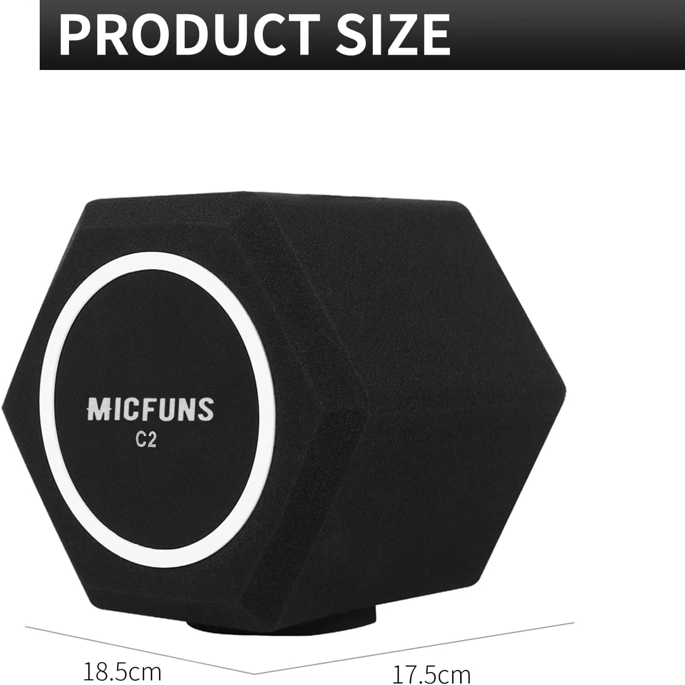 فیلتر پاپ میکروفون C2، شیلد محافظ صفحه بادگیر، فیلتر آکوستیک ضبط صدا و پوشش ضد صدا کاهش دهنده نویز و انعکاس برای میکروفون های 45mm-60mm