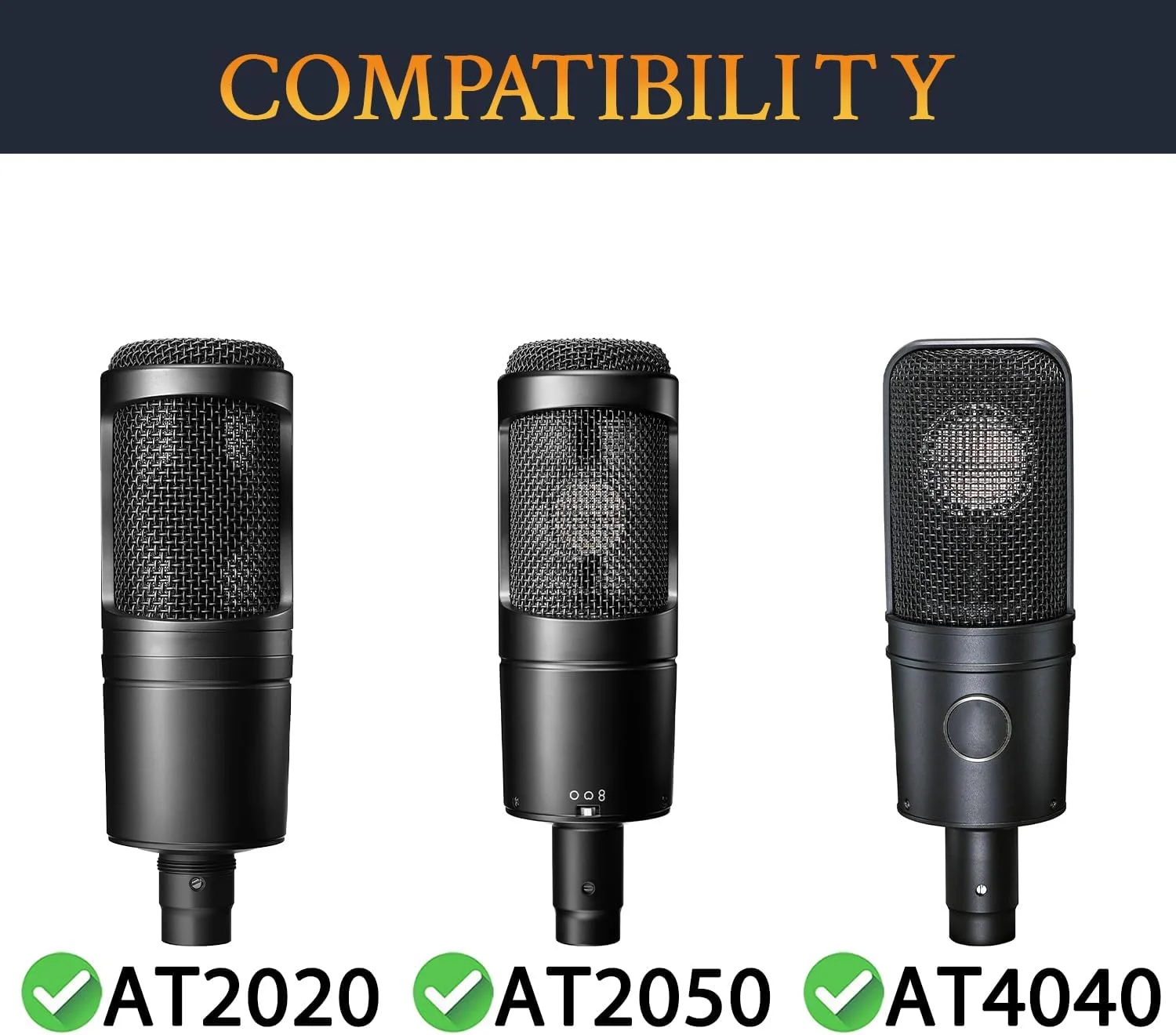 فیلتر پاپ میکروفون SOULWIT بسته 2 عددی برای میکروفون های کاندنسر کاردیوئید Audio-Technica ATH AT2020/AT2050/AT4040، روکش فوم محافظ میکروفون، محافظ باد