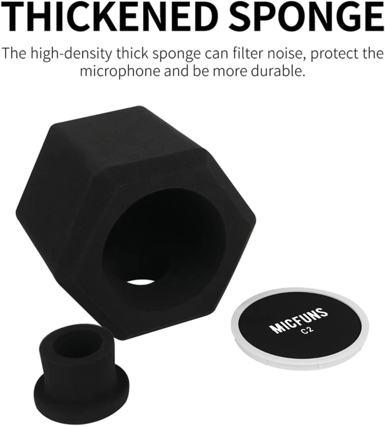 فیلتر پاپ میکروفون C2، شیلد محافظ صفحه بادگیر، فیلتر آکوستیک ضبط صدا و پوشش ضد صدا کاهش دهنده نویز و انعکاس برای میکروفون های 45mm-60mm