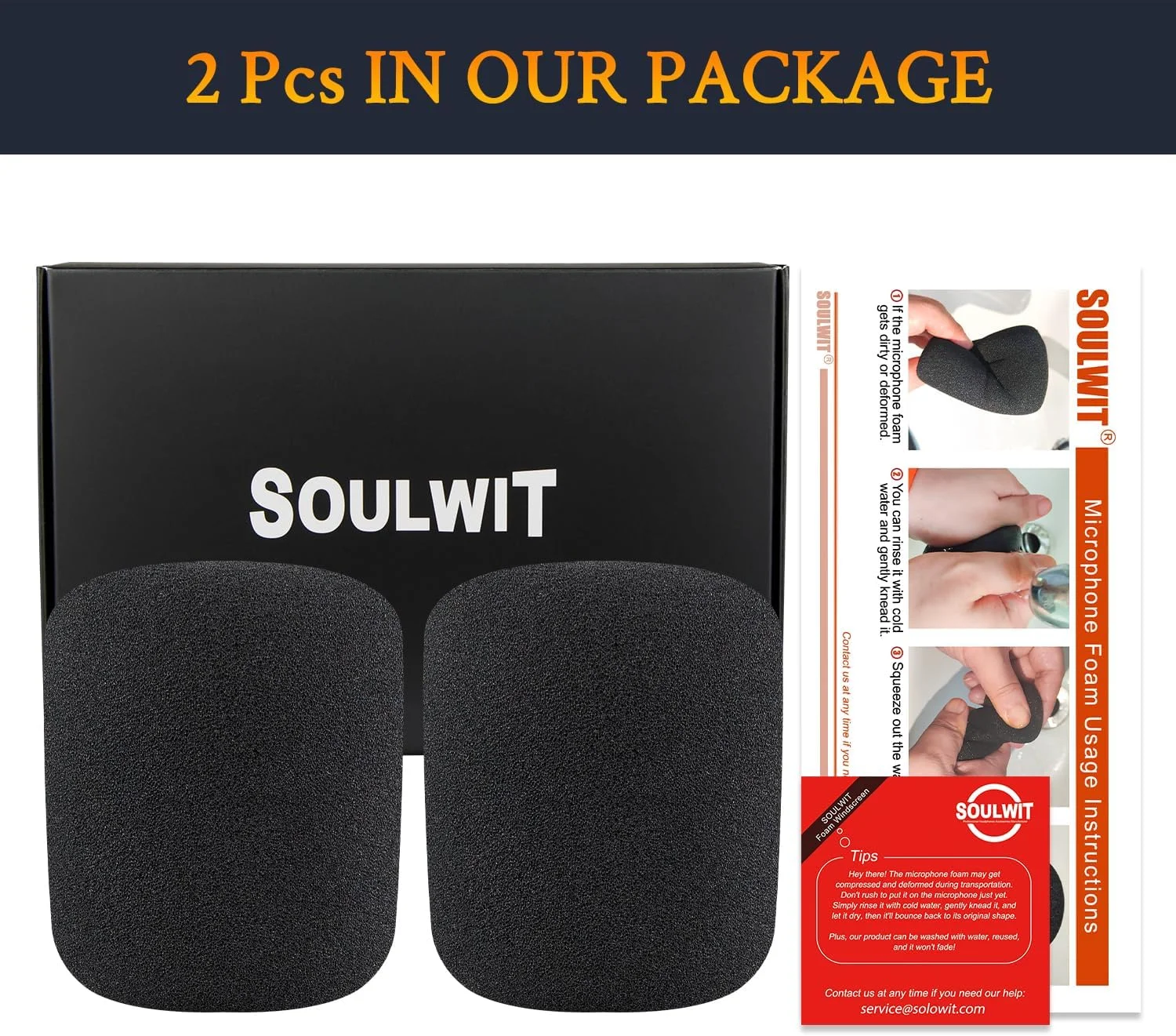 فیلتر پاپ میکروفون SOULWIT بسته 2 عددی برای میکروفون های کاندنسر کاردیوئید Audio-Technica ATH AT2020/AT2050/AT4040، روکش فوم محافظ میکروفون، محافظ باد