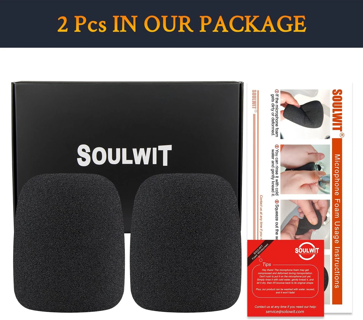 SOULWIT دو عدد فیلتر پاپ میکروفون برای Audio-Technica ATH AT2035 Cardioid Condenser، محافظ فوم میکروفون، محافظ باد