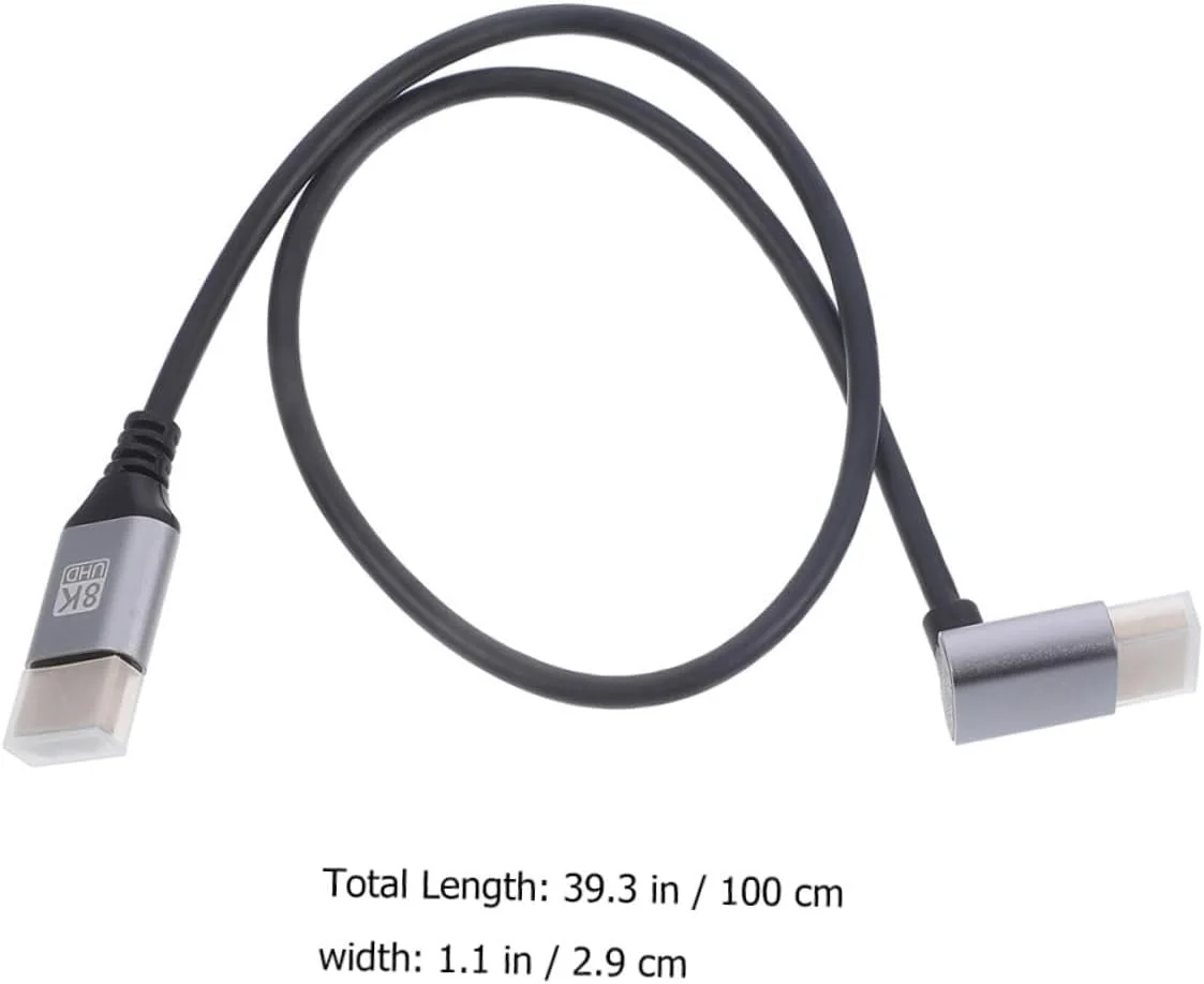 کابل ویدئو 8K نر به نر برای آداپتور تلویزیون و اتصال کامپیوتر با طراحی زاویه دار برای لپ تاپ و لوازم جانبی مانیتور کابل ویدئو 8K نر به نر برای آداپتور تلویزیون و اتصال کامپیوتر با طراحی زاویه دار برای لپ تاپ و لوازم جانبی مانیتور