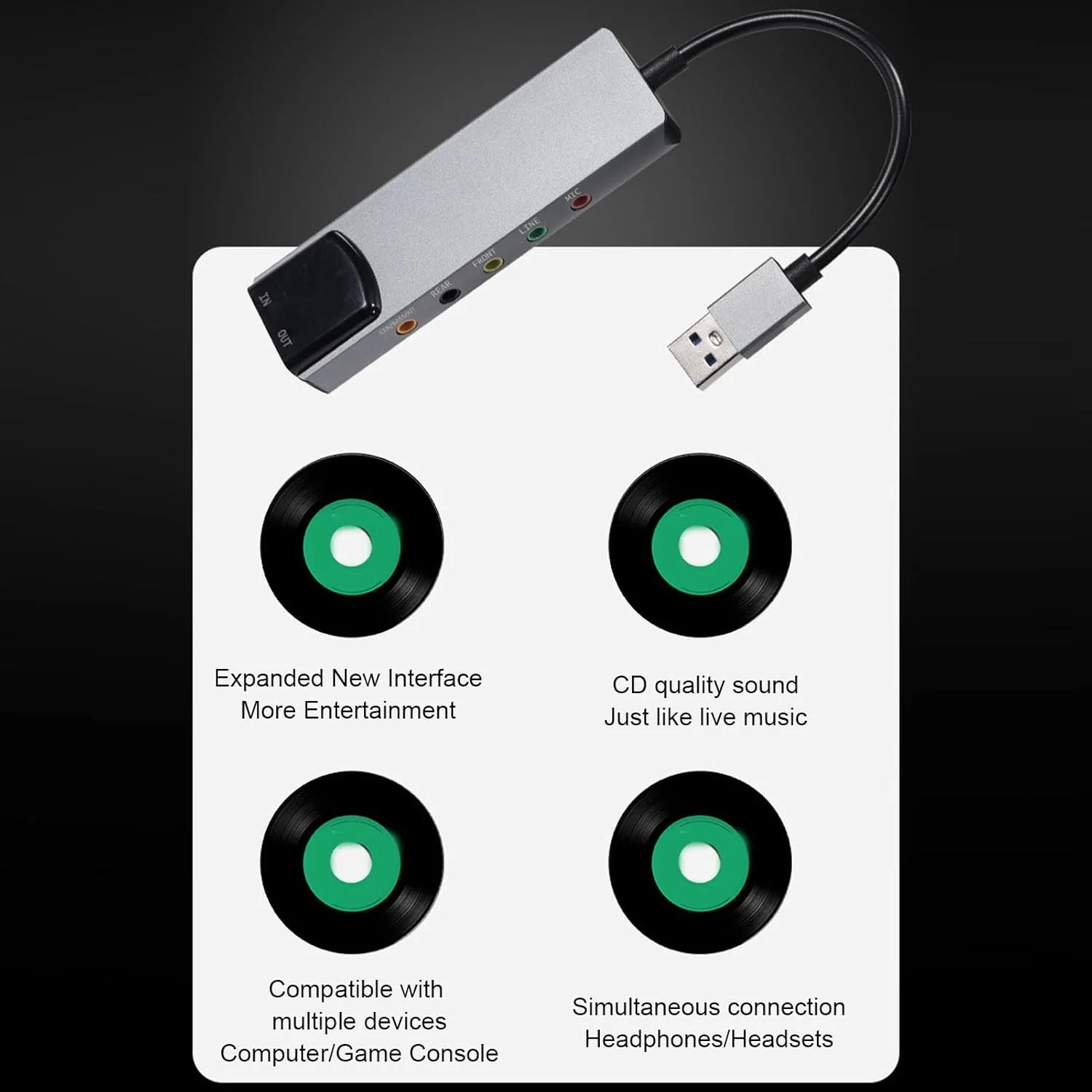 کارت صدای USB Dilwe، آداپتور خارجی آلیاژ آلومینیوم با ورودی اپتیکال، پشتیبانی از کانال 5.1-7.1 برای سیستم های بازی و سینمای خانگی کارت صدای USB Dilwe، آداپتور خارجی آلیاژ آلومینیوم با ورودی اپتیکال، پشتیبانی از کانال 5.1-7.1 برای سیستم های بازی و سینمای خانگی