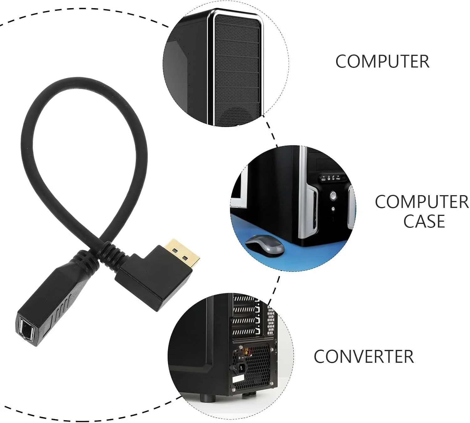 کابل افزایش طول DisplayPort با رزولوشن بالا، مادگی با خمش چپ، کابل افزایش طول انعطاف پذیر مانیتور کامپیوتر برای دفتر و استودیو کابل افزایش طول DisplayPort با رزولوشن بالا، مادگی با خمش چپ، کابل افزایش طول انعطاف پذیر مانیتور کامپیوتر برای دفتر و استودیو