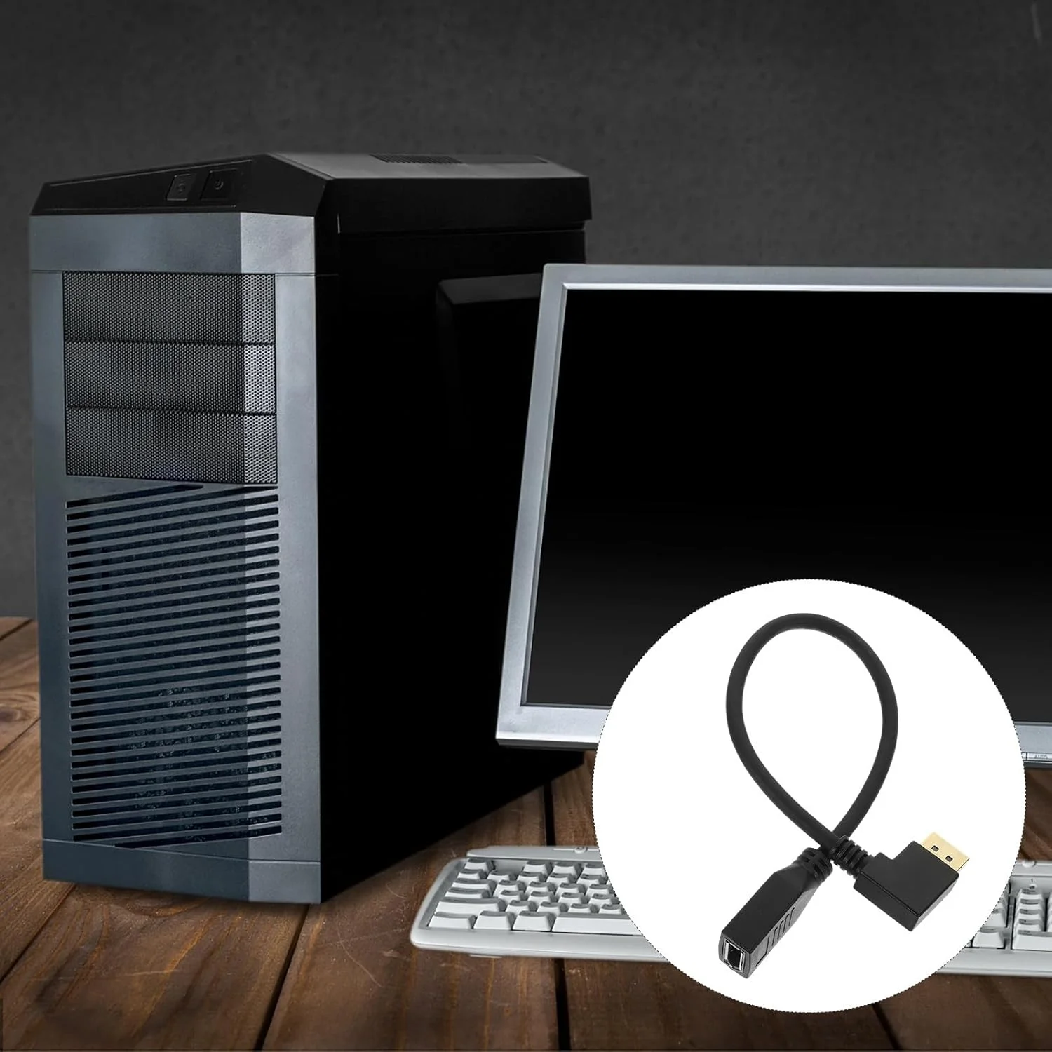 کابل افزایش طول DisplayPort میکینونا، نر به ماده با رزولوشن بالا، زاویه دار چپ، برای اتصال مانیتور کامپیوتر، سیگنال پایدار بدون افت کابل افزایش طول DisplayPort میکینونا، نر به ماده با رزولوشن بالا، زاویه دار چپ، برای اتصال مانیتور کامپیوتر، سیگنال پایدار بدون افت