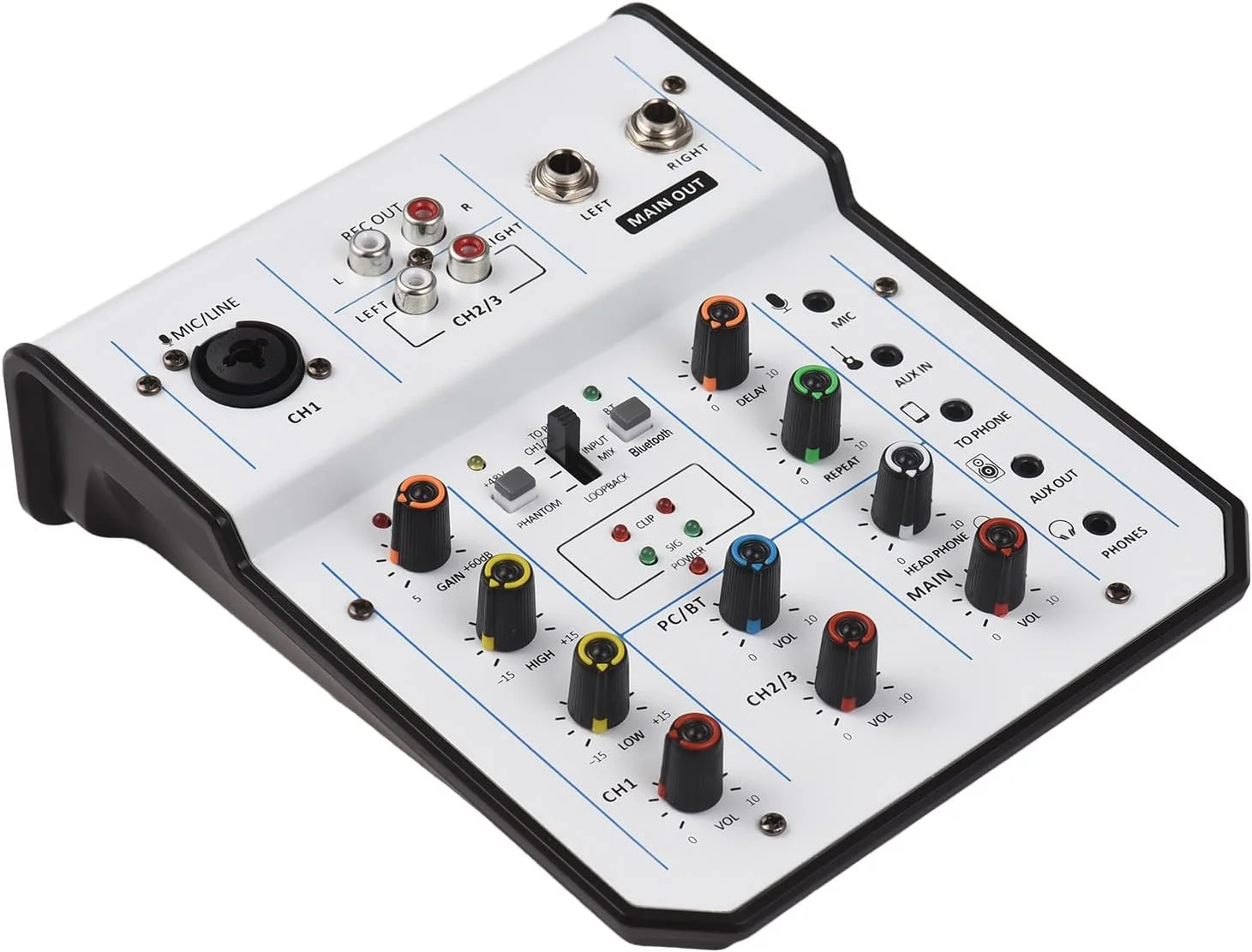 میکسر صدا Vikye، میکسر جمع و جور 3 کاناله با تغذیه فانتوم برای ضبط استودیویی خانگی، شبکه DJ، پخش زنده، منبع تغذیه Type-C، اتصالات XLR/6.35 میلیمتری/3.5 میلیمتری، چند منظوره میکسر صدا Vikye، میکسر جمع و جور 3 کاناله با تغذیه فانتوم برای ضبط استودیویی خانگی، شبکه DJ، پخش زنده، منبع تغذیه Type-C، اتصالات XLR/6.35 میلیمتری/3.5 میلیمتری، چند منظوره