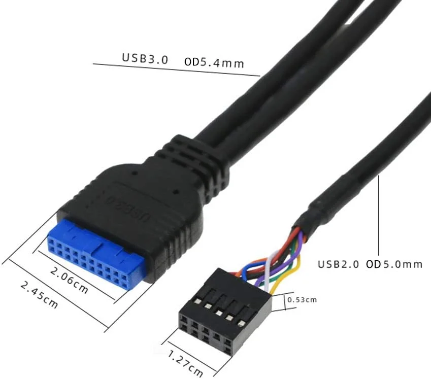 پنل جلویی کیس 60 سانتی متری با پورت های USB3.0 + USB3.0 + اتصالات صوتی HD، برد ورودی/خروجی + کابل داخلی، سیم پنل USB، سیم توسعه کیس DIY پنل جلویی کیس 60 سانتی متری با پورت های USB3.0 + USB3.0 + اتصالات صوتی HD، برد ورودی/خروجی + کابل داخلی، سیم پنل USB، سیم توسعه کیس DIY