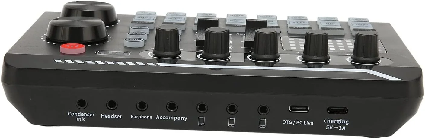 میکسر صدای Cryfokt، استریمینگ همزمان، حذف نویز هوشمند، تنظیم دقیق برای پادکست، استریمینگ خانگی KTV، مشکی میکسر صدای Cryfokt، استریمینگ همزمان، حذف نویز هوشمند، تنظیم دقیق برای پادکست، استریمینگ خانگی KTV، مشکی