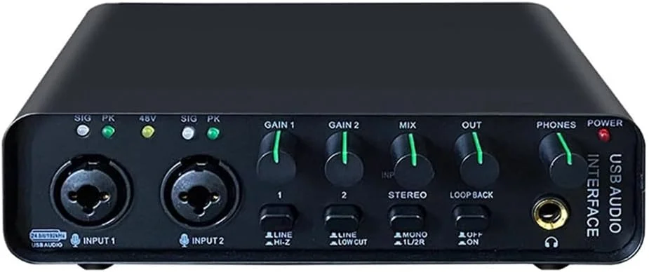 کارت صدای حرفه ای با قابلیت مانیتورینگ، گیتار الکتریک، ضبط زنده برای استودیو، آواز، میکروفون کارت صدای حرفه ای با قابلیت مانیتورینگ، گیتار الکتریک، ضبط زنده برای استودیو، آواز، میکروفون