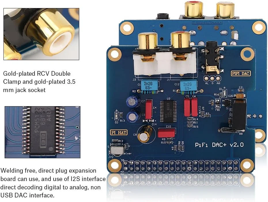 کارت صدای دیجیتال PiFi DIGI DAC HIFI DIGI، کارت صدای رابط I2S برای 3 Model B 2B B، طراحی با منبع تغذیه ایزوله کارت صدای دیجیتال PiFi DIGI DAC HIFI DIGI، کارت صدای رابط I2S برای 3 Model B 2B B، طراحی با منبع تغذیه ایزوله