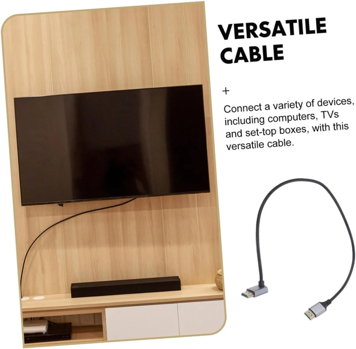 کابل VICASKY با اتصال زاویه دار برای مانیتور و تلویزیون در فضاهای تنگ، پایدار و انعطاف پذیر، سازگار با تلویزیون و کامپیوتر کابل VICASKY با اتصال زاویه دار برای مانیتور و تلویزیون در فضاهای تنگ، پایدار و انعطاف پذیر، سازگار با تلویزیون و کامپیوتر