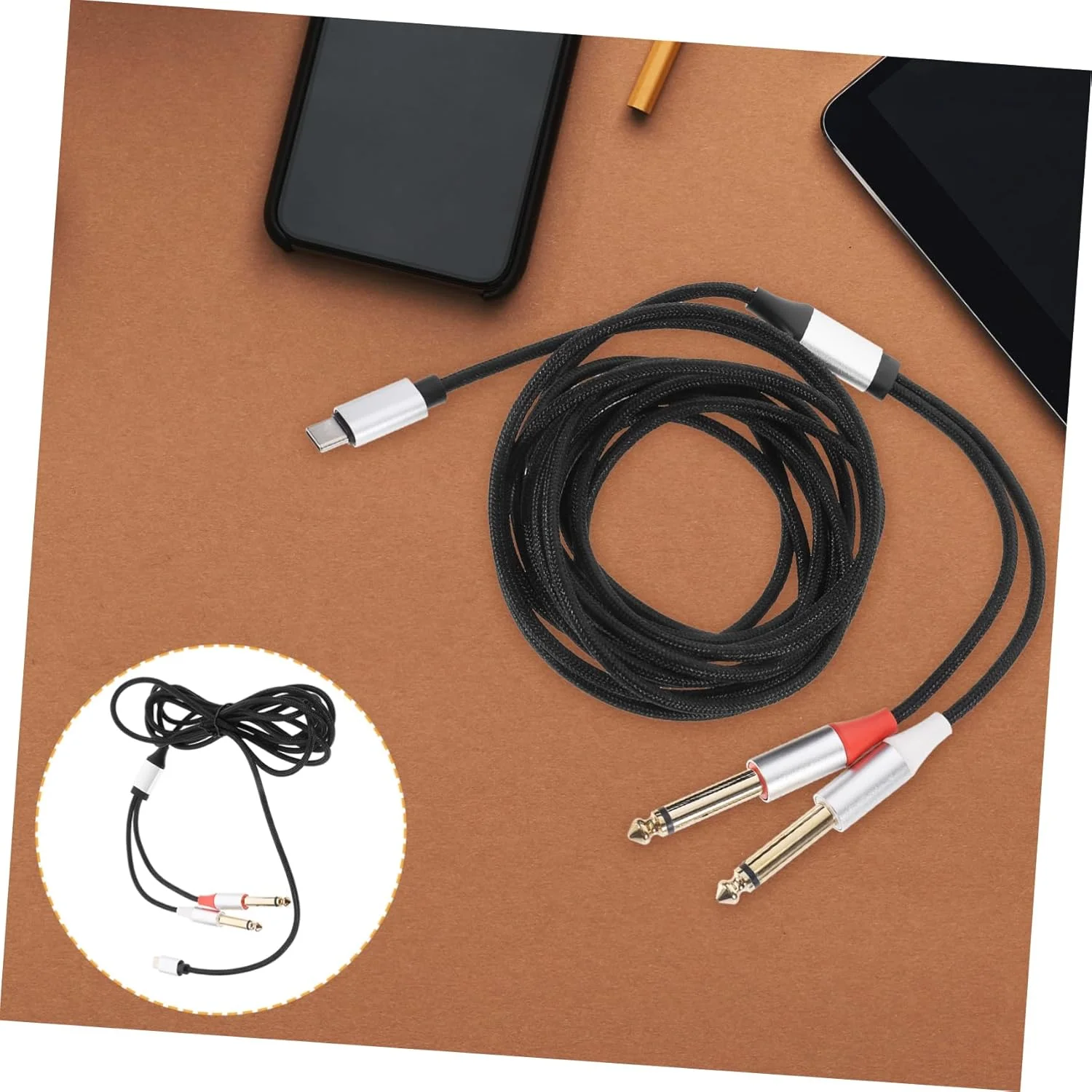 کابل تبدیل استریو صوتی USB C برای تلفن هوشمند تبلت لپ تاپ بلندگو کابل های صوتی بادوام برای میکروفون و اتصال ابزار