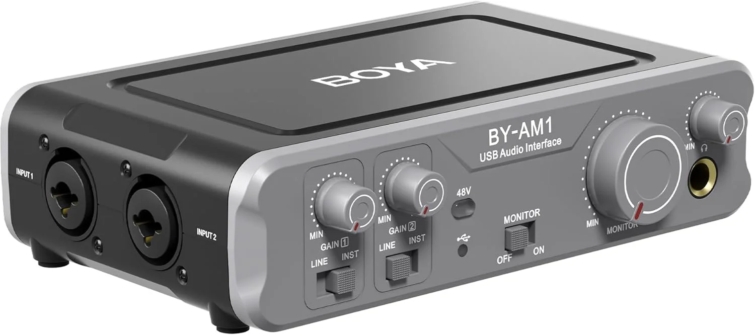 میکسر صوتی BOYA AM1 برای نوازندگان گیتار، خوانندگان، پادکسترها، تولیدکنندگان، میکسر صوتی با کیفیت بالا 44.1 k-192 kHz برای ضبط، میکروفون کامپیوتر استریمینگ با XLR/6.35 mm/48 V فانتوم پاور میکسر صوتی BOYA AM1 برای نوازندگان گیتار، خوانندگان، پادکسترها، تولیدکنندگان، میکسر صوتی با کیفیت بالا 44.1 k-192 kHz برای ضبط، میکروفون کامپیوتر استریمینگ با XLR/6.35 mm/48 V فانتوم پاور