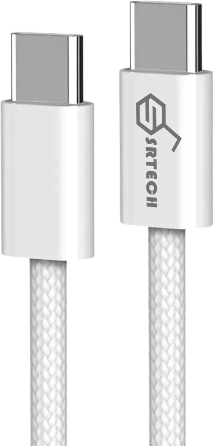 کابل USB C به C مدل SRTECH، کابل بادوام شارژ سریع USB C برای آیفون 16/15، آیپد پرو/ایر، مک بوک پرو/ایر، سازگار با گلکسی S24 S23 Ultra، هواوی و غیره (60 وات، سفید، 2 متر) کابل USB C به C مدل SRTECH، کابل بادوام شارژ سریع USB C برای آیفون 16/15، آیپد پرو/ایر، مک بوک پرو/ایر، سازگار با گلکسی S24 S23 Ultra، هواوی و غیره (60 وات، سفید، 2 متر)