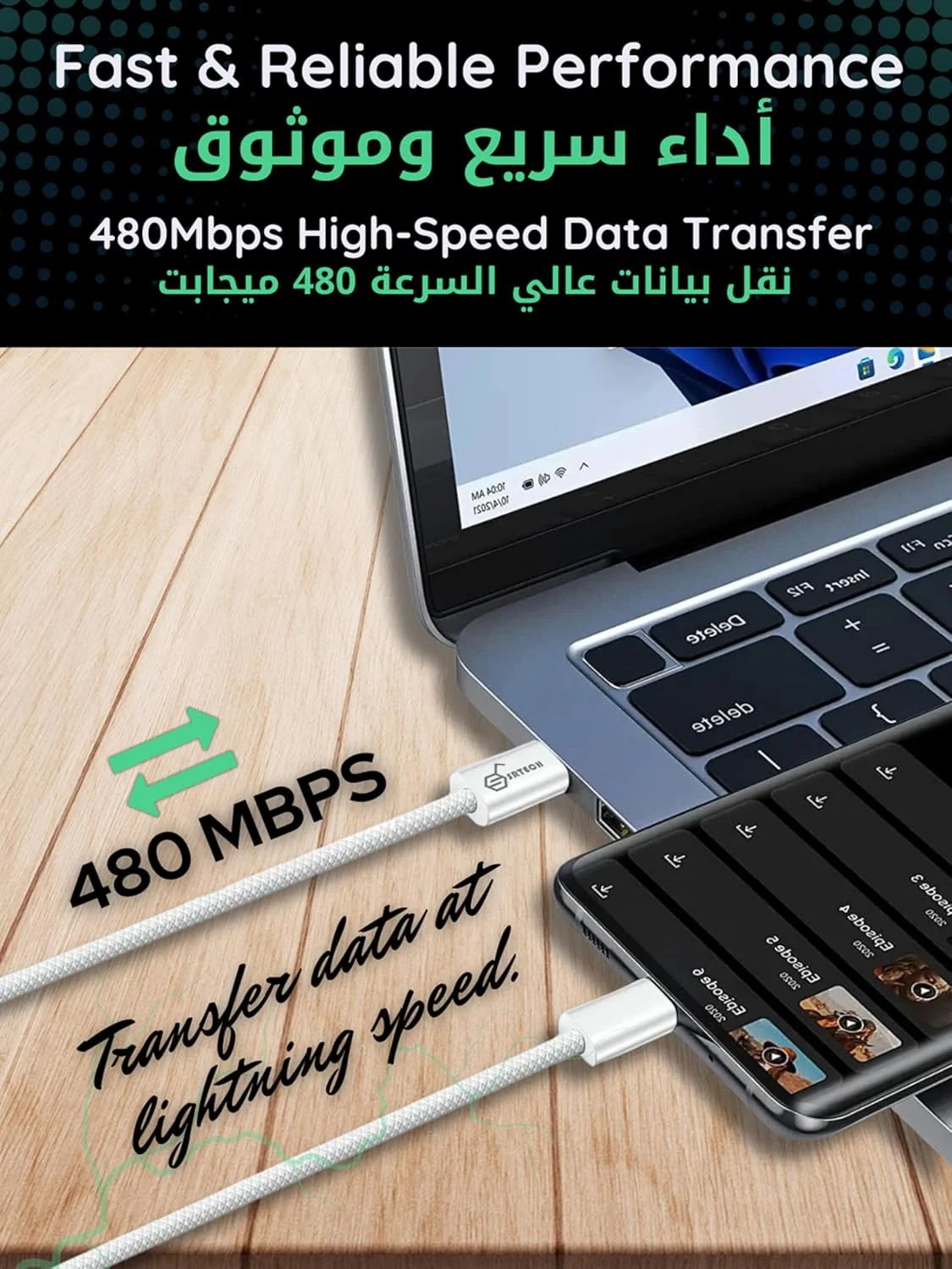 کابل USB C به C مدل SRTECH، کابل بادوام شارژ سریع USB C برای آیفون 16/15، آیپد پرو/ایر، مک بوک پرو/ایر، سازگار با گلکسی S24 S23 Ultra، هواوی و غیره (60 وات، سفید، 2 متر) کابل USB C به C مدل SRTECH، کابل بادوام شارژ سریع USB C برای آیفون 16/15، آیپد پرو/ایر، مک بوک پرو/ایر، سازگار با گلکسی S24 S23 Ultra، هواوی و غیره (60 وات، سفید، 2 متر)