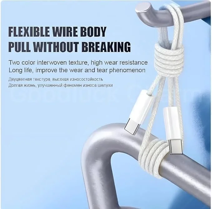 کابل اصلی USB-C به Type-C برای اپل آیفون 17، 17 ایر، 17 پرو، 17 پرو مکس | شارژ سریع 60 وات | کابل شارژ بادوام | لوازم جانبی شارژ و همگام سازی داده 60 وات کابل اصلی USB-C به Type-C برای اپل آیفون 17، 17 ایر، 17 پرو، 17 پرو مکس | شارژ سریع 60 وات | کابل شارژ بادوام | لوازم جانبی شارژ و همگام سازی داده 60 وات