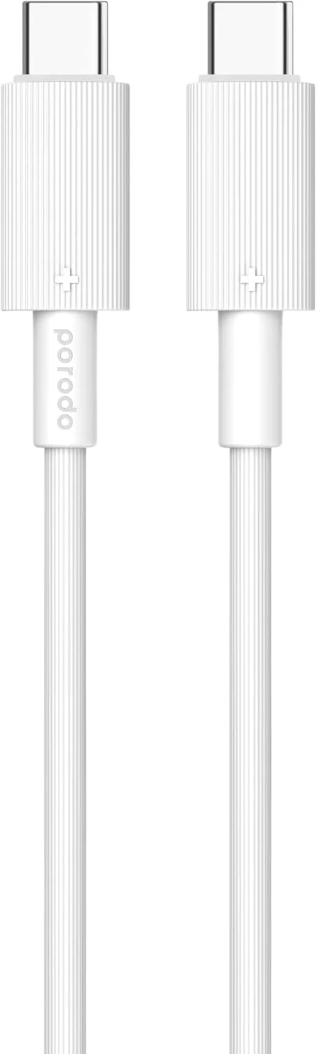 کابل USB-A QC به لایتنینگ Porodo با روکش PVC، طول 3 متر، بدون گره خوردن، شارژ سریع و انتقال داده، طول عمر +15000 خمش، سبک و قابل حمل، سازگار با Apple iPhone و iPad (C به C 1.2 متری - سفید) کابل USB-A QC به لایتنینگ Porodo با روکش PVC، طول 3 متر، بدون گره خوردن، شارژ سریع و انتقال داده، طول عمر +15000 خمش، سبک و قابل حمل، سازگار با Apple iPhone و iPad (C به C 1.2 متری - سفید)