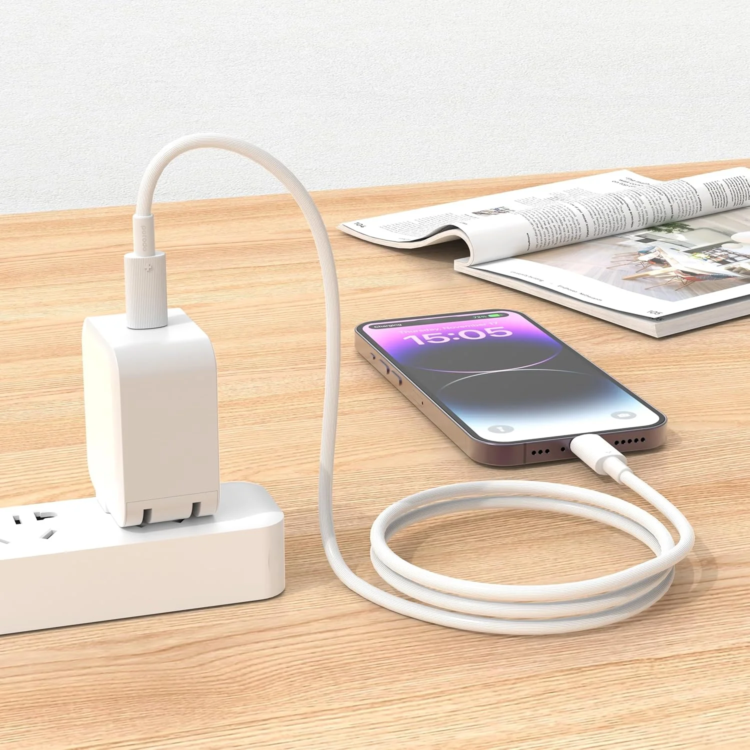 کابل USB-A QC به لایتنینگ Porodo با روکش PVC، طول 3 متر، بدون گره خوردن، شارژ سریع و انتقال داده، طول عمر +15000 خمش، سبک و قابل حمل، سازگار با Apple iPhone و iPad (C به C 1.2 متری - سفید) کابل USB-A QC به لایتنینگ Porodo با روکش PVC، طول 3 متر، بدون گره خوردن، شارژ سریع و انتقال داده، طول عمر +15000 خمش، سبک و قابل حمل، سازگار با Apple iPhone و iPad (C به C 1.2 متری - سفید)