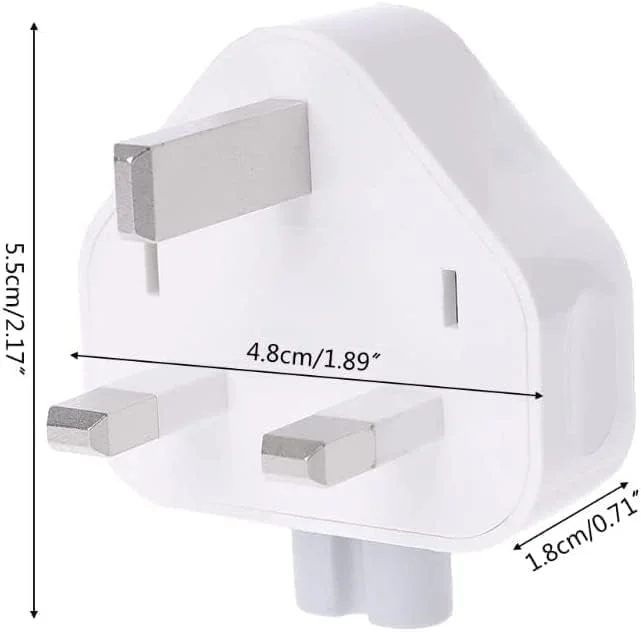 آداپتور برق سه پین NTECH مدل Duckhead با فیوز، سازگار با اپل مک بوک، آیپد، Mag-Safe و Mag-Safe 2، سفید، نوع G، 240 ولت AC، بسته 2 عددی آداپتور برق سه پین NTECH مدل Duckhead با فیوز، سازگار با اپل مک بوک، آیپد، Mag-Safe و Mag-Safe 2، سفید، نوع G، 240 ولت AC، بسته 2 عددی