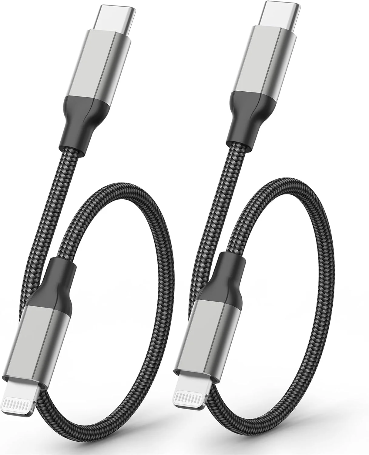 کابل کوتاه 15 سانتیمتری USB-C به لایتنینگ، بسته 2 عددی، کابل USB-C به لایتنینگ با قابلیت شارژ سریع Power Delivery، روکش نایلونی بافته شده، شارژر USB-C آیفون برای آیفون 14، 13، 12، 11 پرو مکس، XR، XS، 8، SE، آیپد کابل کوتاه 15 سانتیمتری USB-C به لایتنینگ، بسته 2 عددی، کابل USB-C به لایتنینگ با قابلیت شارژ سریع Power Delivery، روکش نایلونی بافته شده، شارژر USB-C آیفون برای آیفون 14، 13، 12، 11 پرو مکس، XR، XS، 8، SE، آیپد