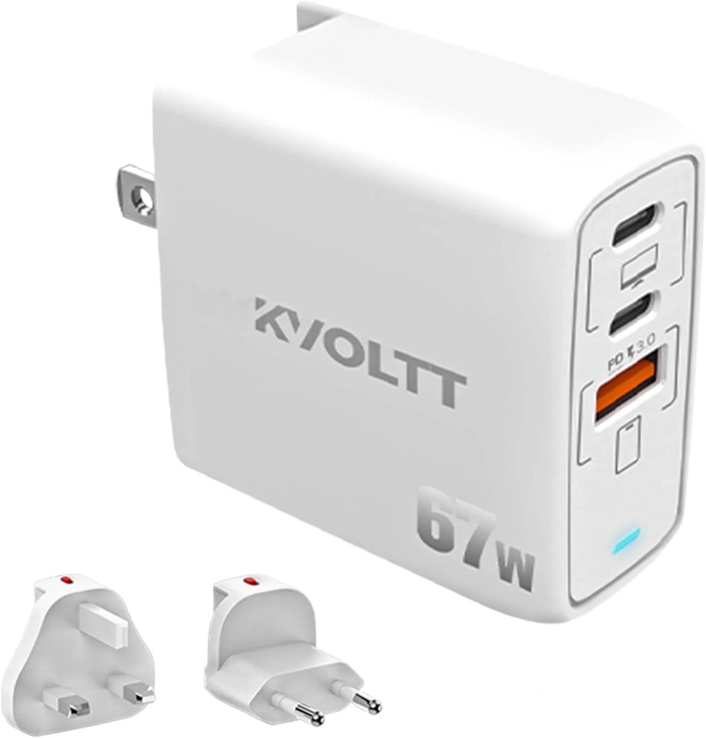 شارژر 65 واتی تایپ C - آداپتور شارژر 67 واتی GaN، شارژر مسافرتی 3 پورت USB C با دوشاخه های US/UK/EU، سازگار با i Phone 16 Pro Max/15 MacBook Pro/Air laptop iPad، Galaxy S24/S23 (سفید 2) شارژر 65 واتی تایپ C - آداپتور شارژر 67 واتی GaN، شارژر مسافرتی 3 پورت USB C با دوشاخه های US/UK/EU، سازگار با i Phone 16 Pro Max/15 MacBook Pro/Air laptop iPad، Galaxy S24/S23 (سفید 2)