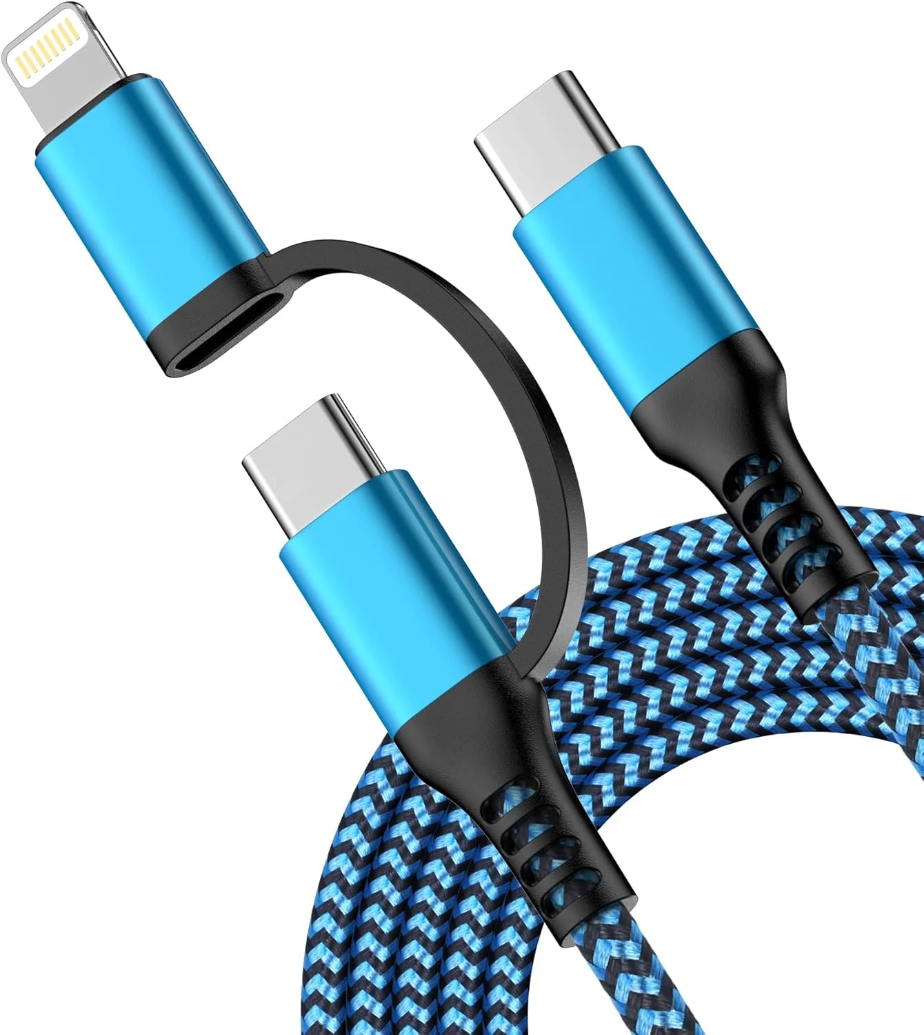 کابل USB C به لایتنینگ و USB C، کابل شارژ چند منظوره [2 در 1/1.8 متری] USB C با پورت اپل لایتنینگ/تایپ C، شارژر سریع آیفون برای آیفون 17 16 15 14 13 12 11 پرو مکس مینی، آیپد، آیپاد، گوگل