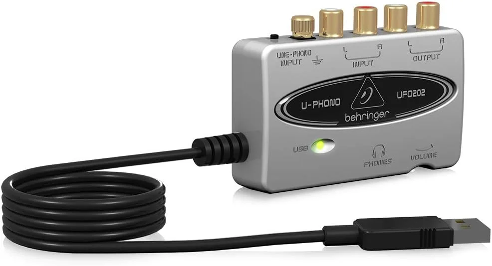 کارت صدای USB Behringer U-Control UFO202 با 2 ورودی/2 خروجی با ورودی های فونو/لاین (دیجیتالی کردن صفحات گرامافون/MC) و کابل RCA گووبای 50030 با 2 فیش RCA به 2 فیش RCA به طول 5 متر، مشکی کارت صدای USB Behringer U-Control UFO202 با 2 ورودی/2 خروجی با ورودی های فونو/لاین (دیجیتالی کردن صفحات گرامافون/MC) و کابل RCA گووبای 50030 با 2 فیش RCA به 2 فیش RCA به طول 5 متر، مشکی