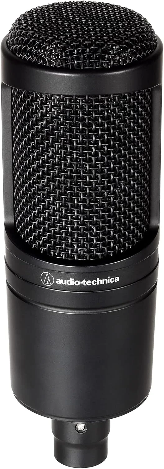 میکروفون کاندنسر کاردیوئید Audio-Technica AT2020 (اتصال XLR) برای صداگذاری، پادکست، آواز یا ضبط زنده سازها و کارت صدای کامپیوتر Behringer UMC22 میکروفون کاندنسر کاردیوئید Audio-Technica AT2020 (اتصال XLR) برای صداگذاری، پادکست، آواز یا ضبط زنده سازها و کارت صدای کامپیوتر Behringer UMC22